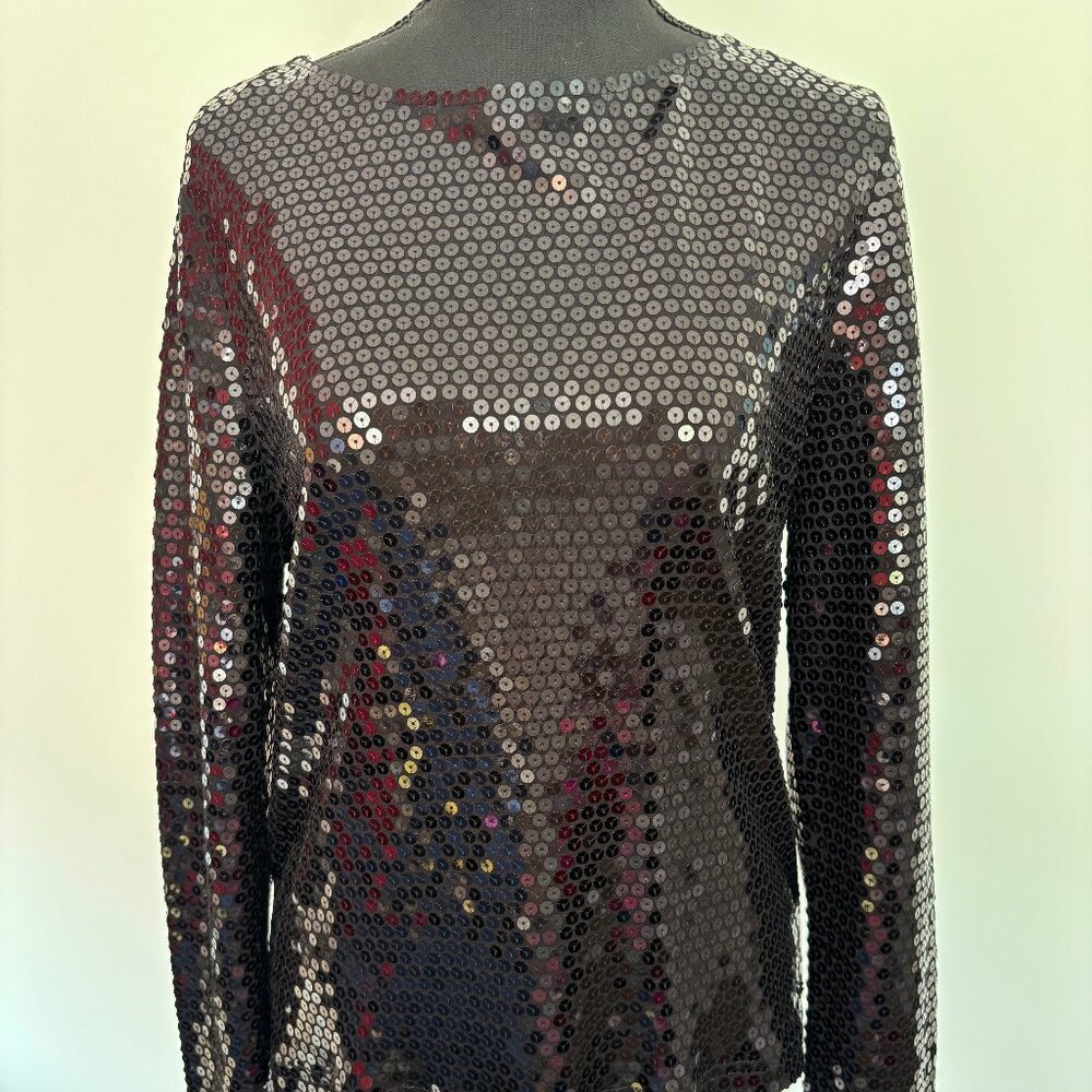 Black Sequins Michael Kors Top